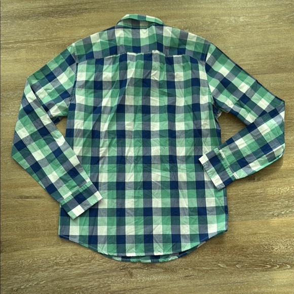 Abercrombie & Fitch Size S Green and Blue Plaid Casual Shirt Long Sleeve - Picture 7 of 7